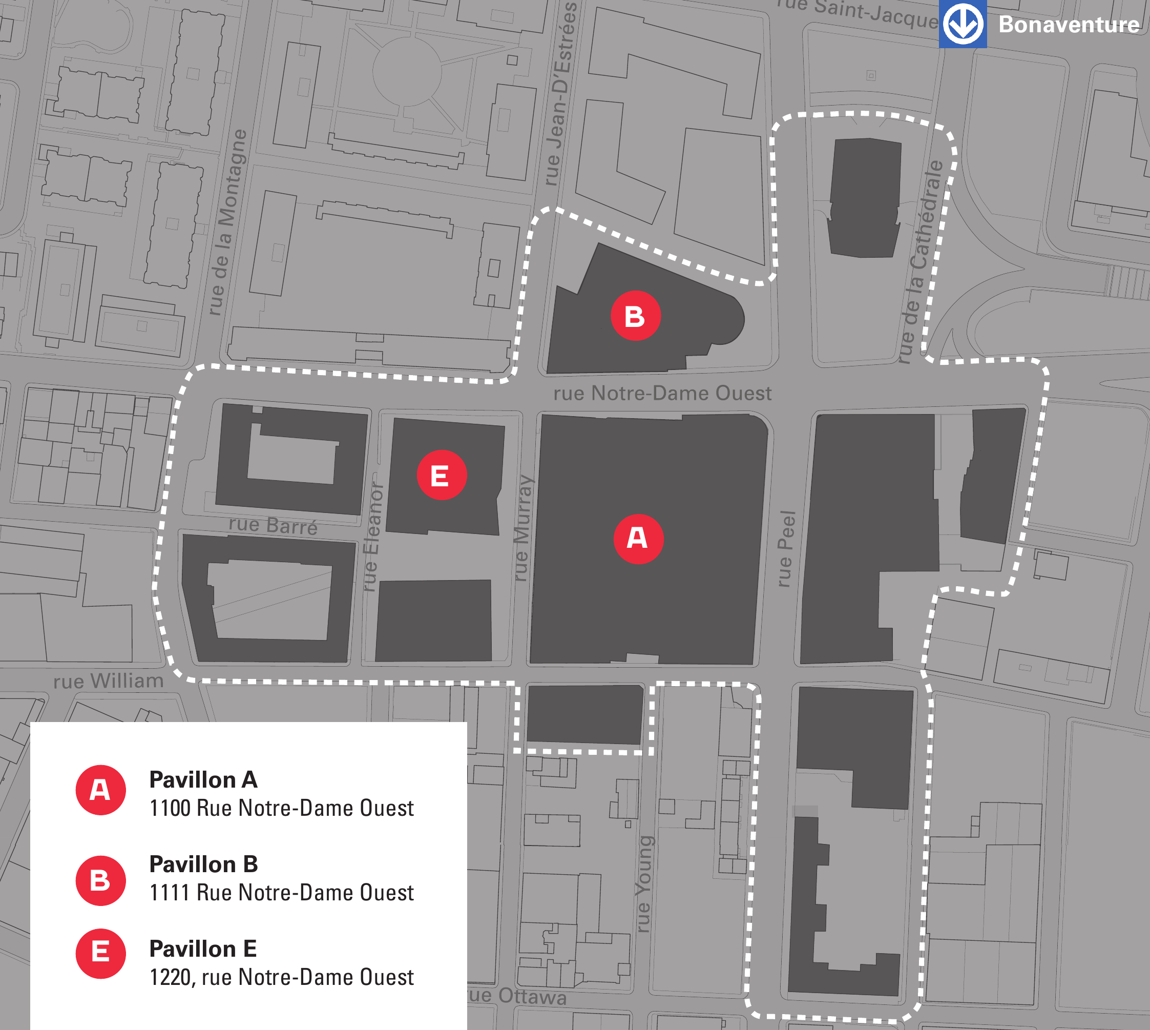 Map of ÉTS campus